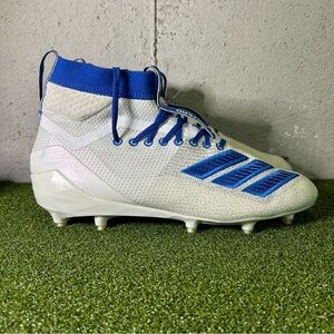 Adidas Adizero Burner White Blue F35197 Football Cleats Men’s 10